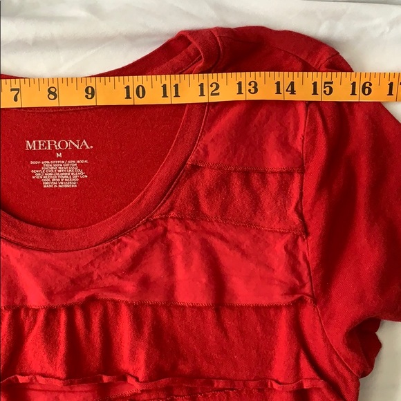 Merona tee-shirt short sleeve ruffles red - Picture 8 of 8